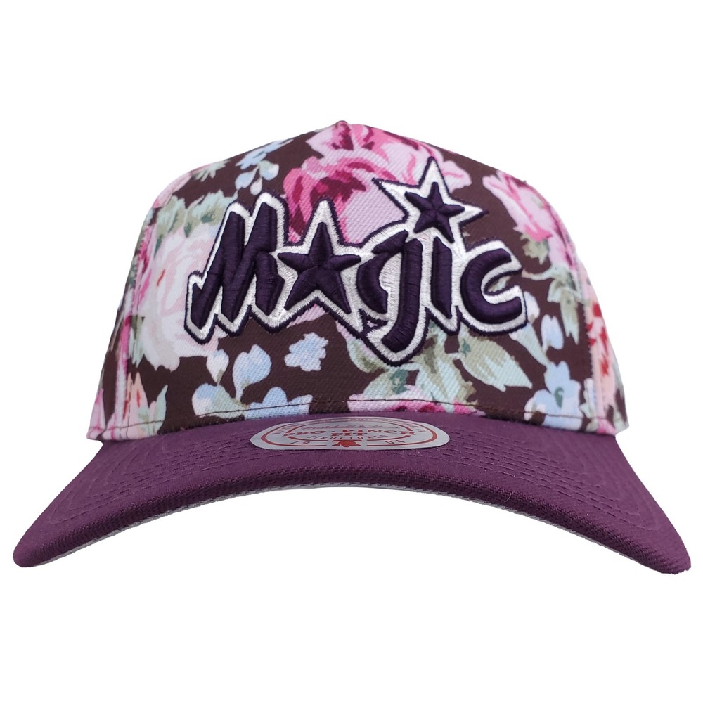 Orlando Magic Mitchell‎ & Ness Pro Fit Snapback Hat Cap 3D Logo Floral NWT
